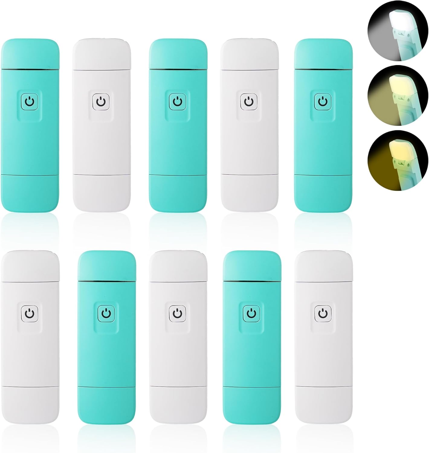 USB Rechargeable Clip-on Book Lamp (Teal or White)