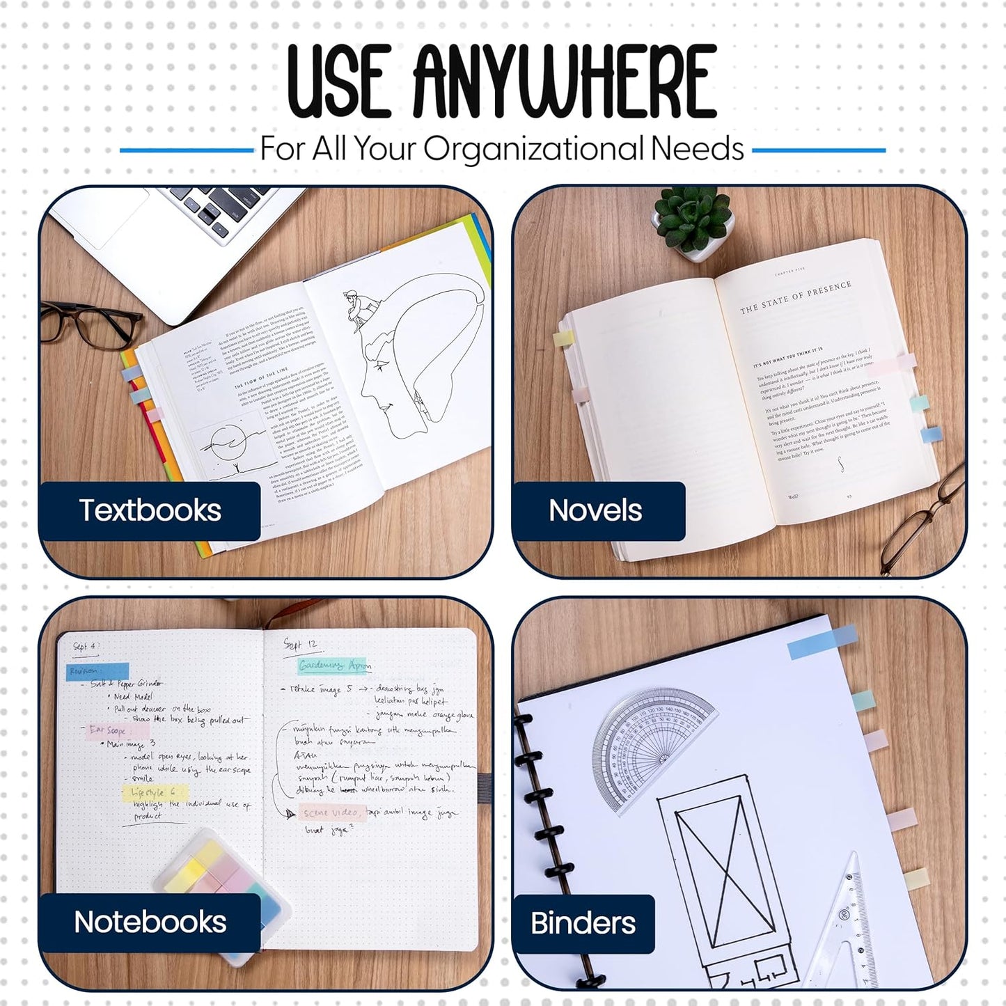 100 Tab Sticky Notes for Annotating Books