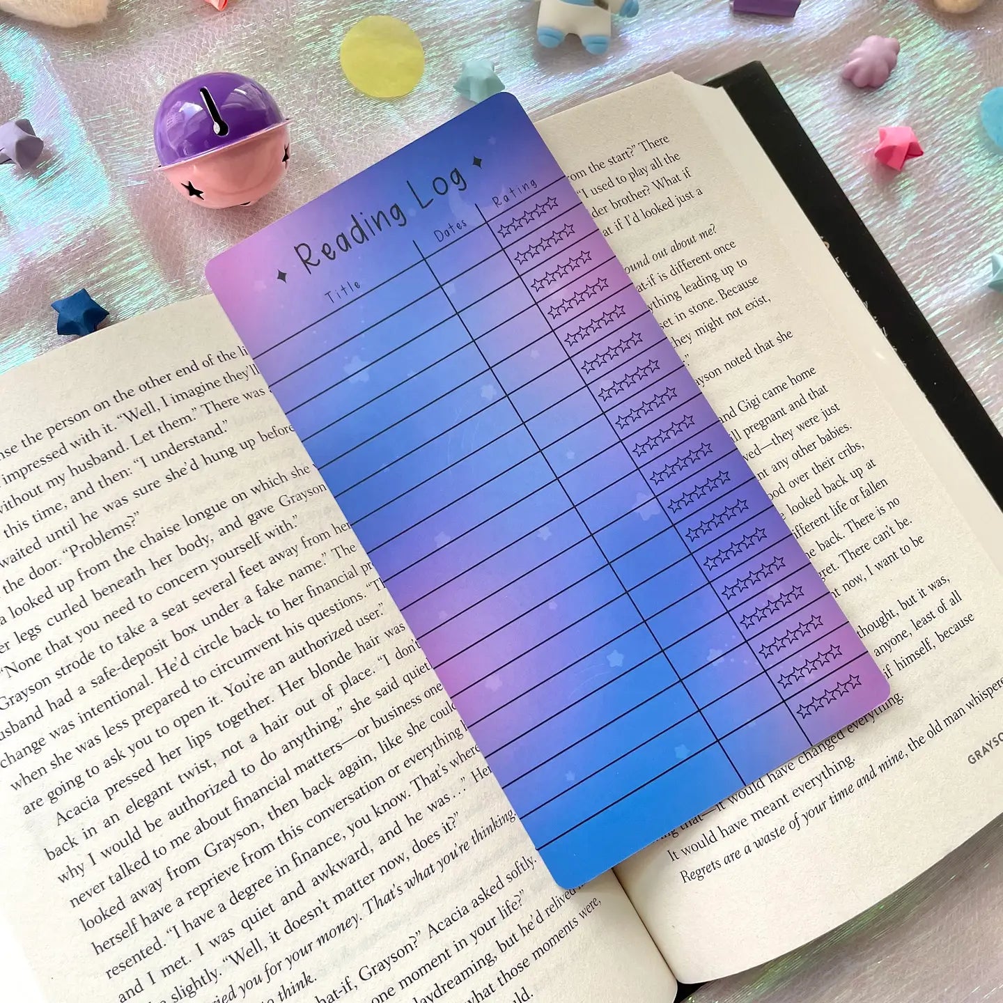 Reading Log Bookmark/Tracker/List (Pink/Blue/Purple)
