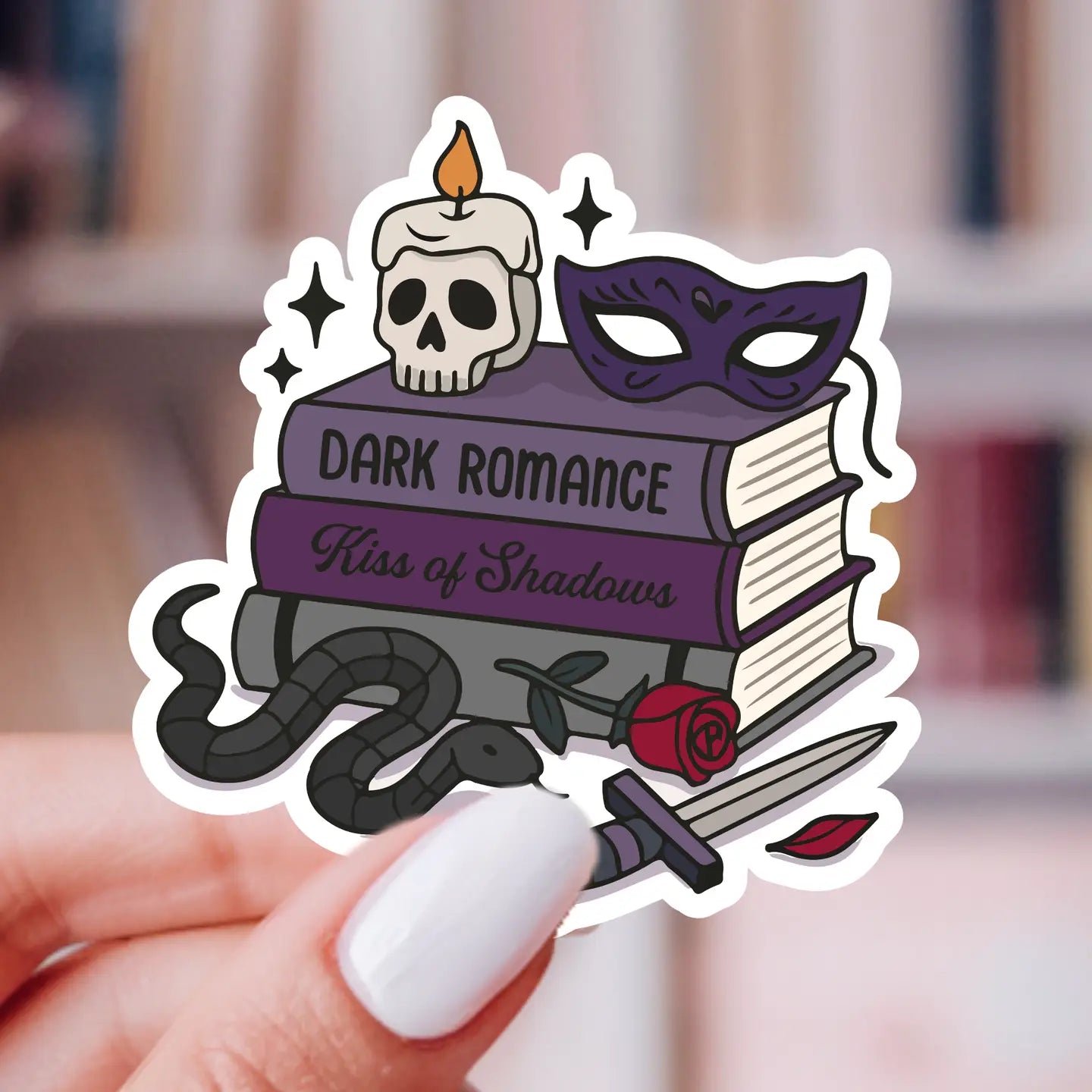 Dark Romance Book Stack Sticker