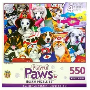 Playful Paws 550 Piece Jigsaw Puzzle w/ 4 Sorter Trays
