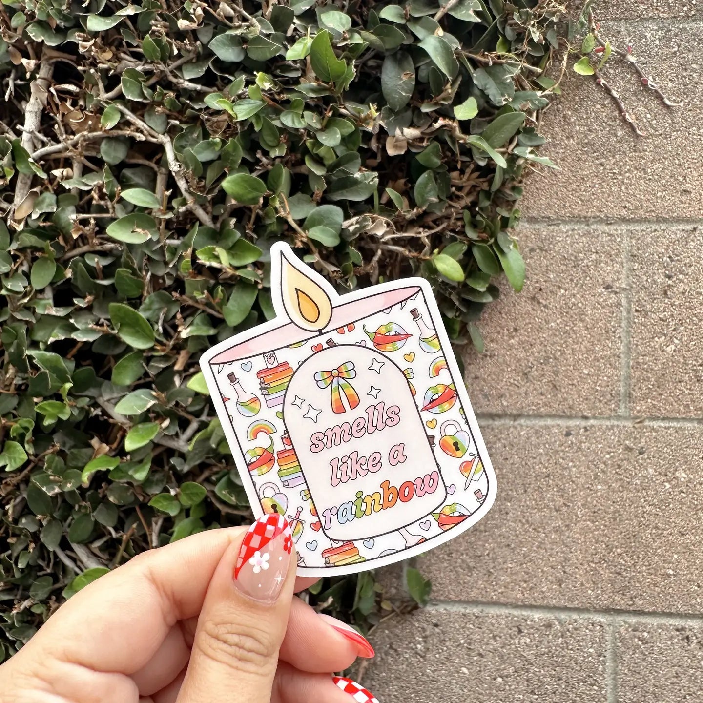 Smells Like a Rainbow Candle Sticker