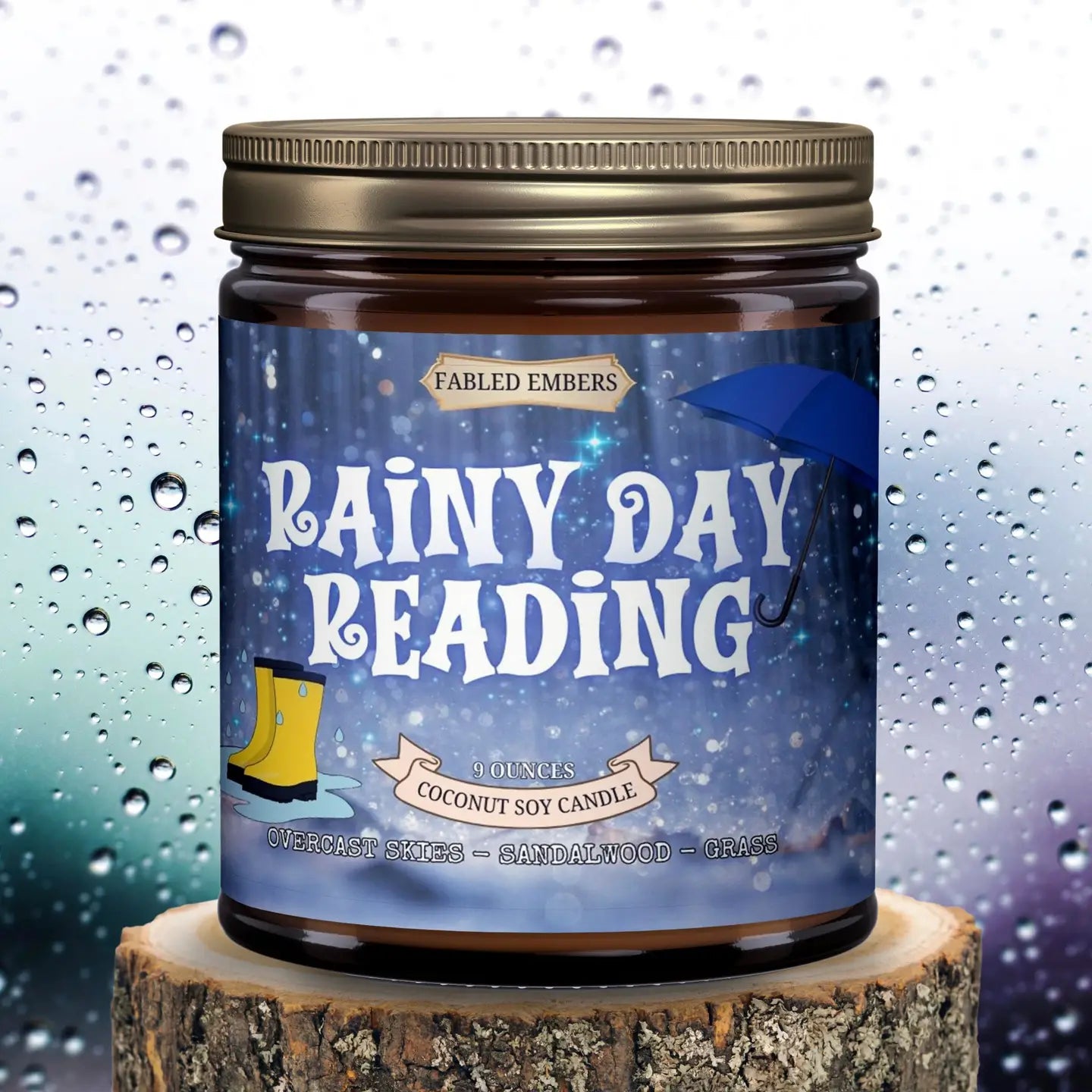 9 oz Fabled Embers Rainy Day Reading Candle