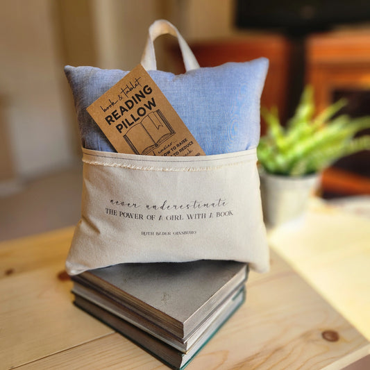 Reading Pillow: Never Underestimate The Power Of A Girl With A Book