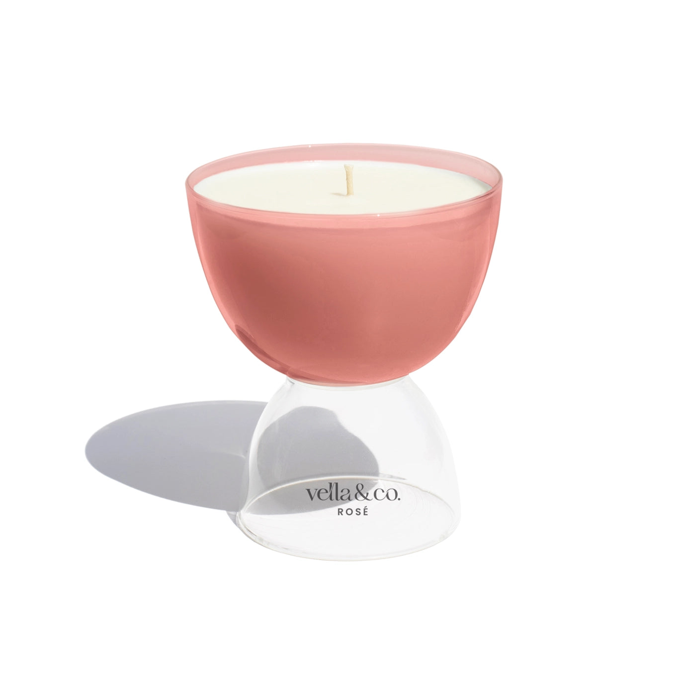 Vella & Co Rose 6oz Soy Candle/Reusable Wine Glass