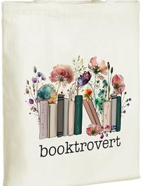 Booktrovert (flowers) Canvas Tote