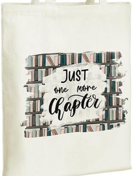 Just One More Chapter Canvas Tote