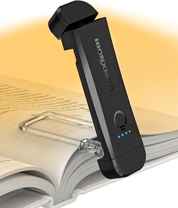 HIONXMGA Book Reading Light & Bookmark In One (Black)