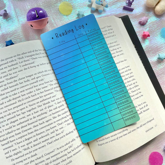 Reading Log Bookmark/Tracker/List (Blue/Green)
