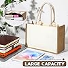 Sweetude Jute Burlap Tote Bag with Matching Pouch