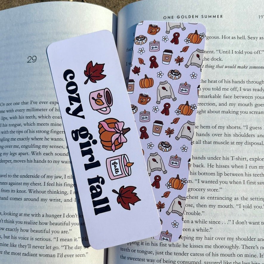 Cozy Girl Fall Dual-Sided Bookmark