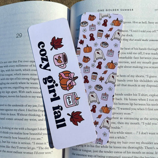 Cozy Girl Fall Dual-Sided Bookmark