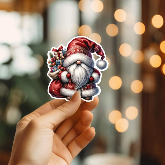 Adorable Santa Gnome Sticker