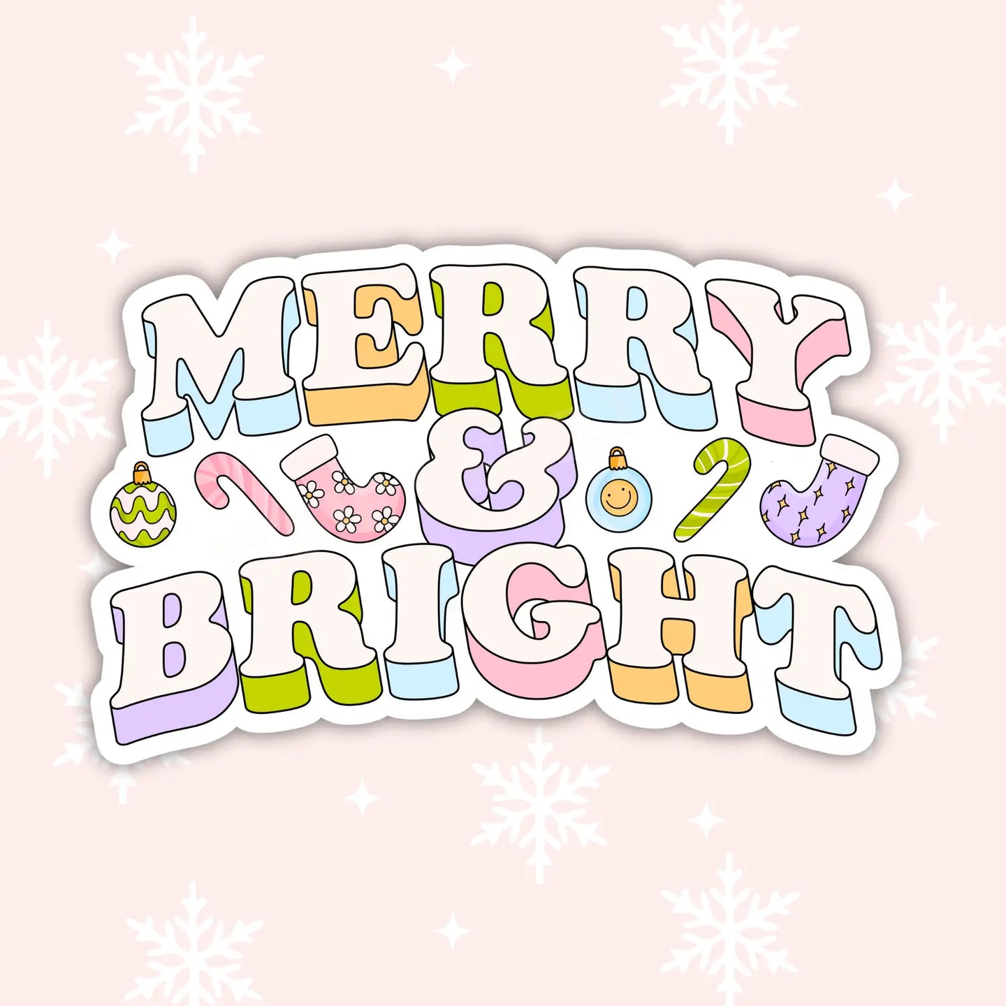 Merry & Bright Holiday Sticker