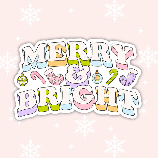 Merry & Bright Holiday Sticker