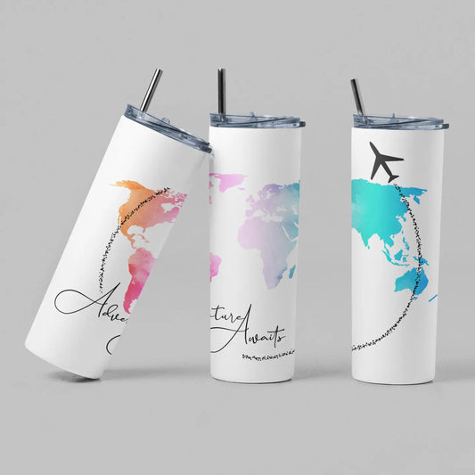 Adventure Awaits Wanderlust Travel Tumbler