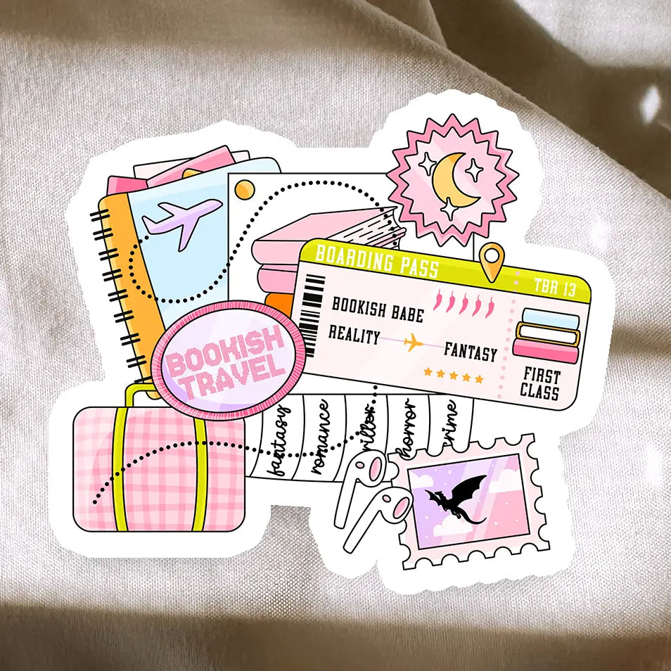 Bookish Travel Sticker